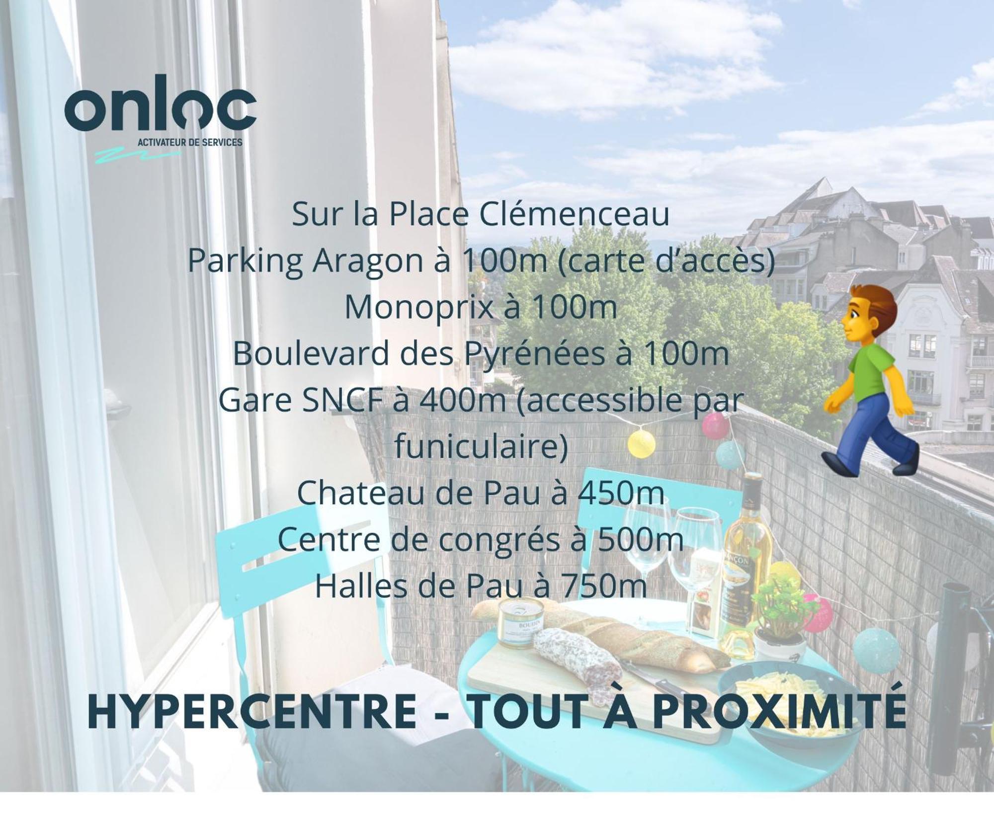 Apartmán Au Palais Des Pyrenees! Hyper Centre -Clim-Balcon-Parking Gratuit Pau Exteriér fotografie